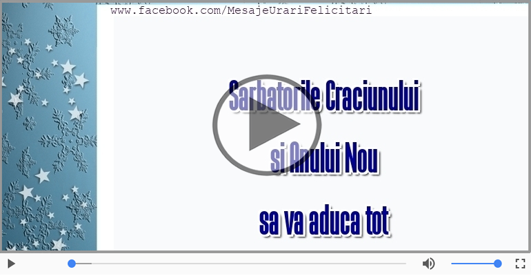 Sarbatorile Craciunului si Anului Nou sa va aduca ...