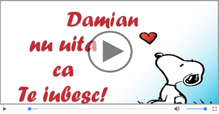 I love you Damian! - Felicitare muzicala