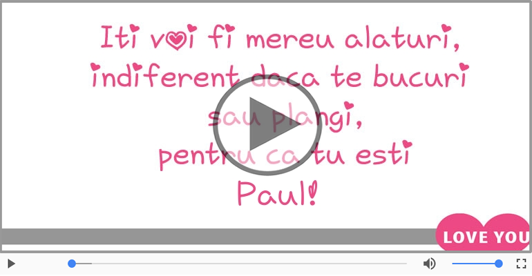 I love you Paul! - Felicitare muzicala