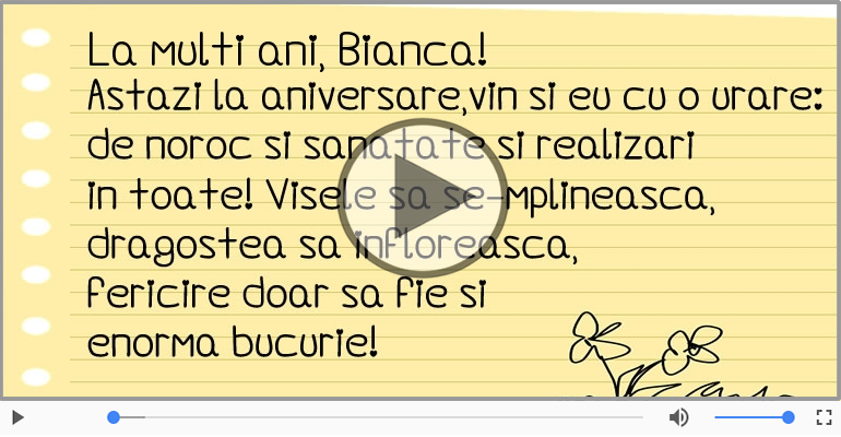 La multi ani, Bianca!