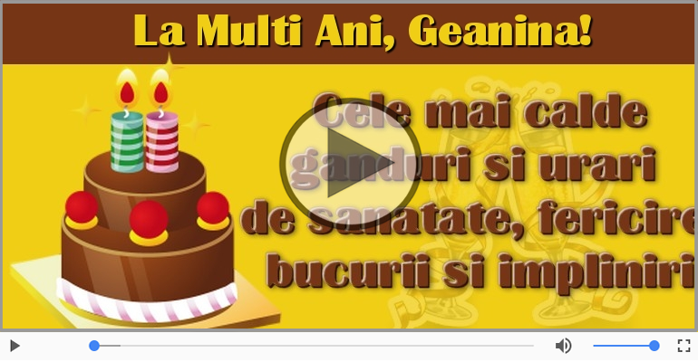 La multi ani cu sanatate, Geanina!