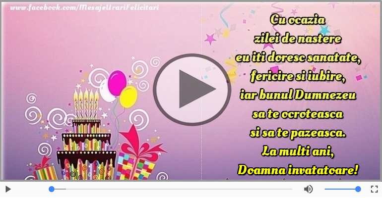 La multi ani, Doamna invatatoare!