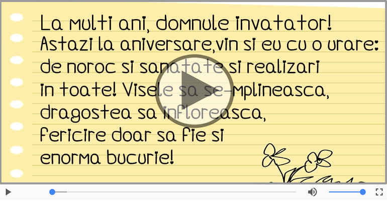 A mai trecut un an, La multi ani Domnule invatator!