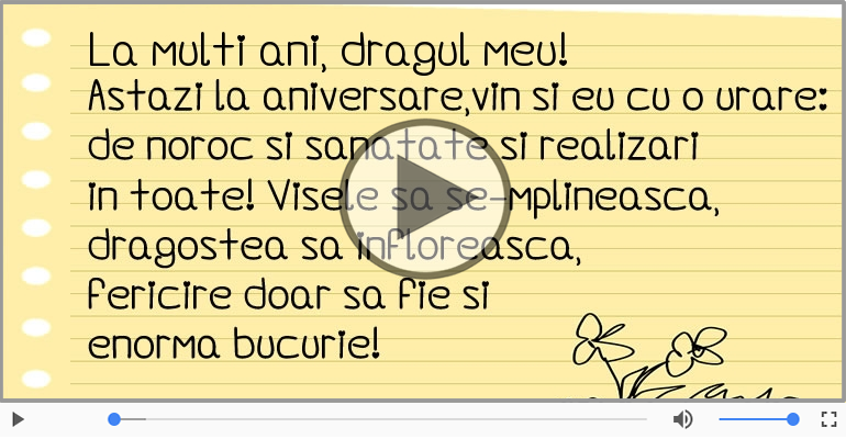 Felicitare muzicala de la multi ani pentru Iubit!