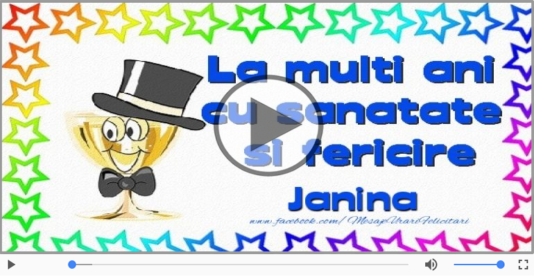 Felicitare muzicala de la multi ani pentru Janina!