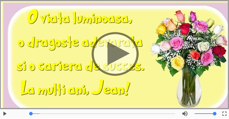 Felicitare muzicala - Happy Birthday Jean!