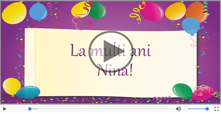 La multi ani cu sanatate, Nina!