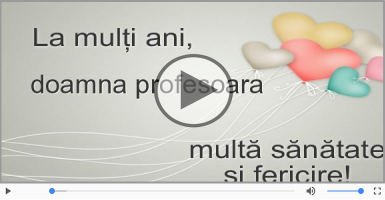 Doamna profesoara, La multi ani!