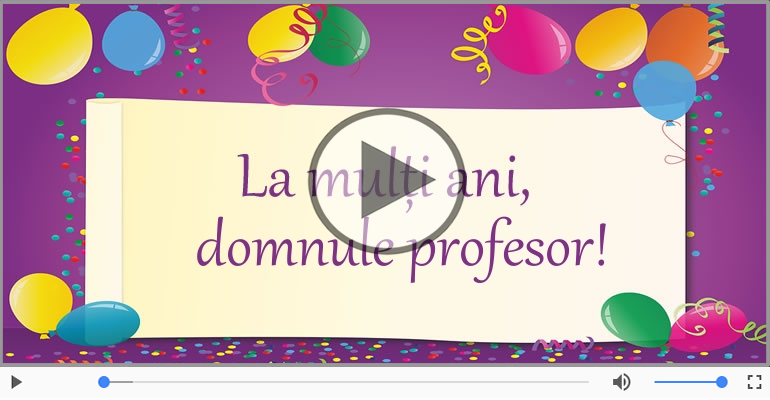 A mai trecut un an, La multi ani Domnule profesor!