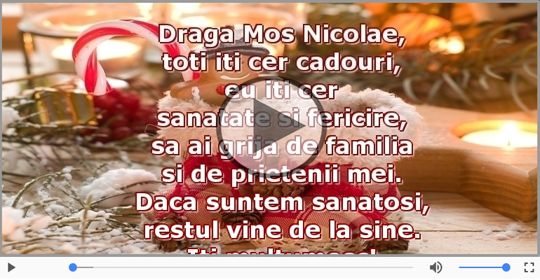 Scrisoare pentru Mos Nicolae