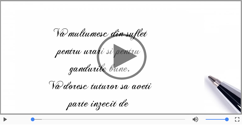 Va multumesc din suflet pentru urari si pentru gandurile bune!