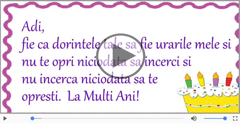 Multi ani traiasca de ziua de nastere pentru Adi!
