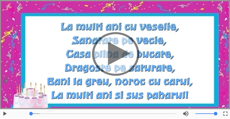 La multi ani si sus paharul!