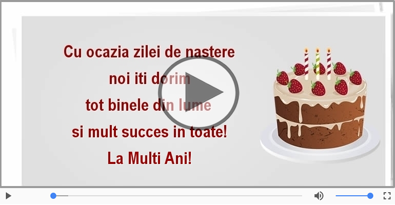 Cu ocazia zilei de nastere... La Multi Ani!