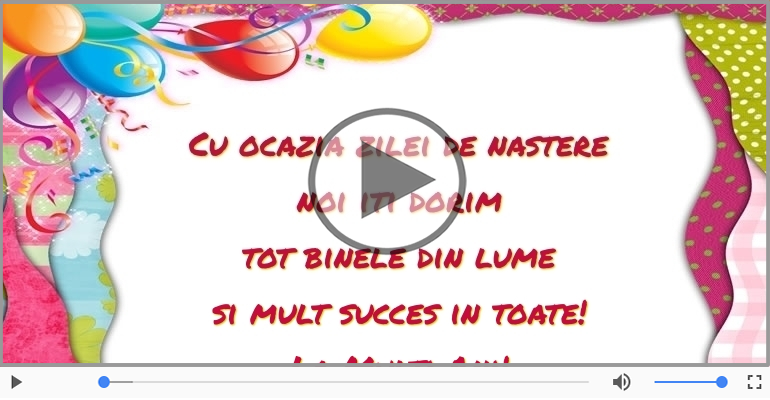 Cu ocazia zilei de nastere... La Multi Ani!