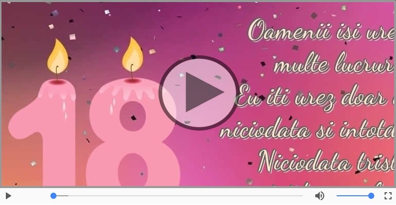 18 ani - De ziua ta eu iti urez doar doua lucruri
