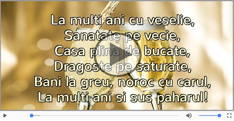 La multi ani si sus paharul!