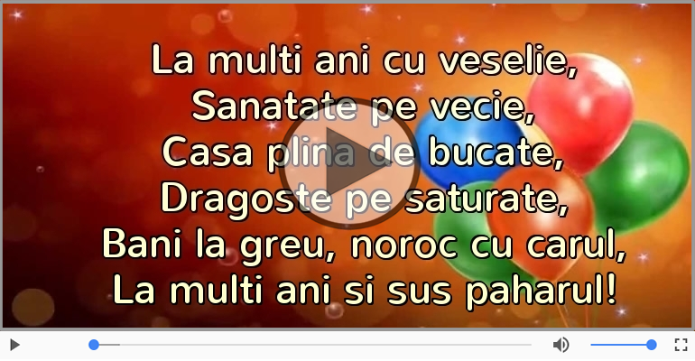 La multi ani si sus paharul!