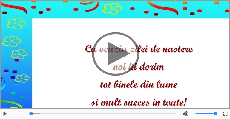 Cu ocazia zilei de nastere... La Multi Ani!