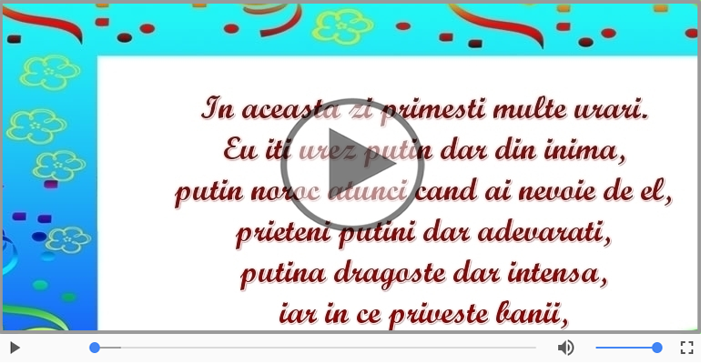 Eu iti urez putin dar din inima