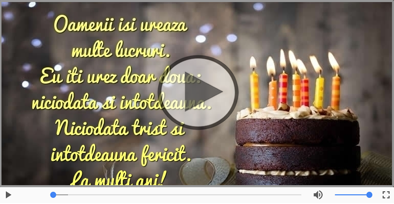 De ziua ta eu iti urez doar doua lucruri