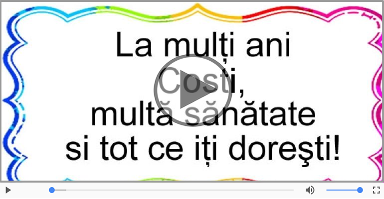 Cantec de la multi ani pentru Costi!