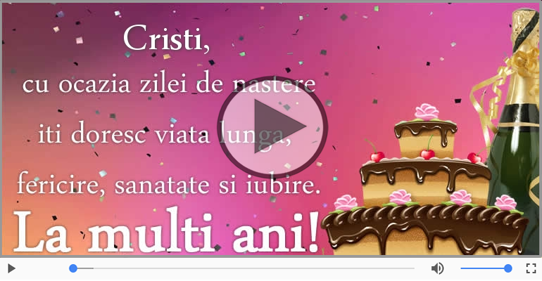 La multi ani cu sanatate, Cristi!