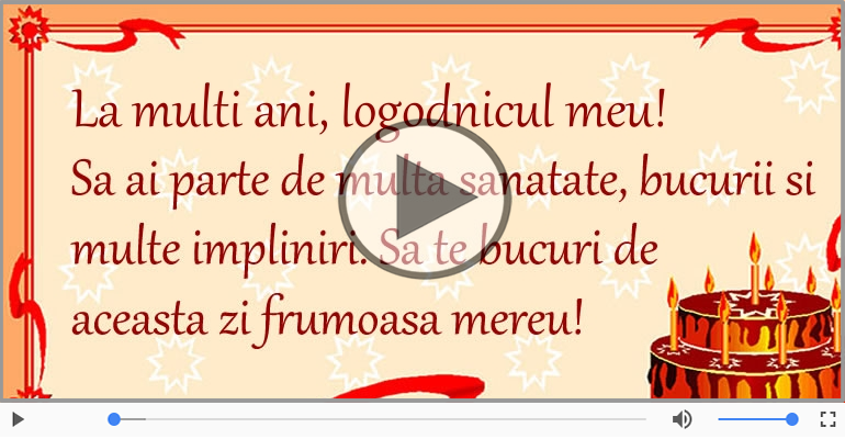 Felicitare muzicala de zi de nastere - La multi ani, Logodnicul meu!