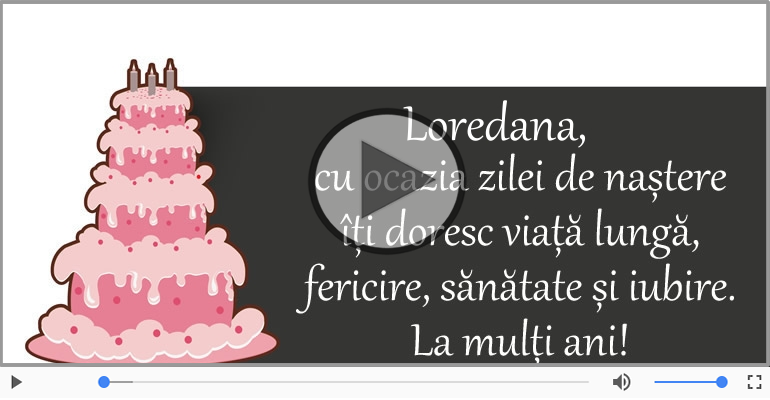 La multi ani cu sanatate, Loredana!