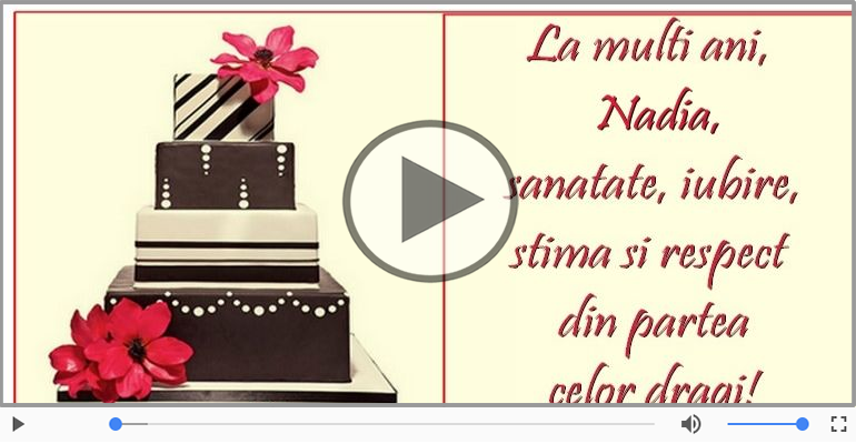 Felicitare muzicala de zi de nastere - La multi ani, Nadia!