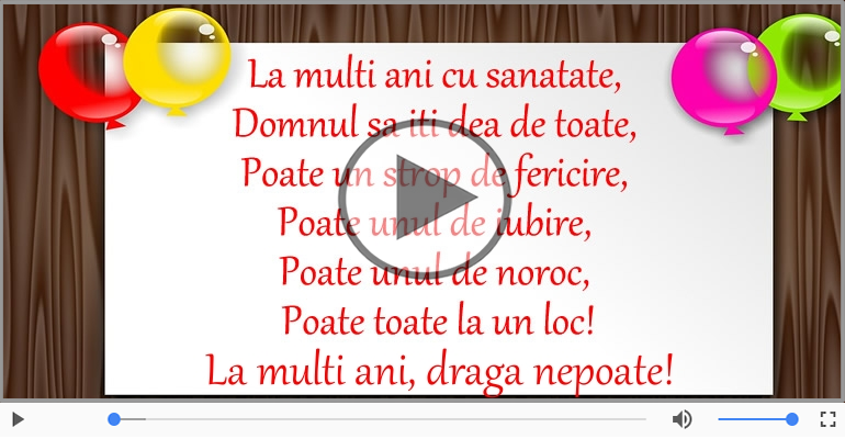 La multi ani, Draga nepoate! Happy Birthday Draga nepoate!