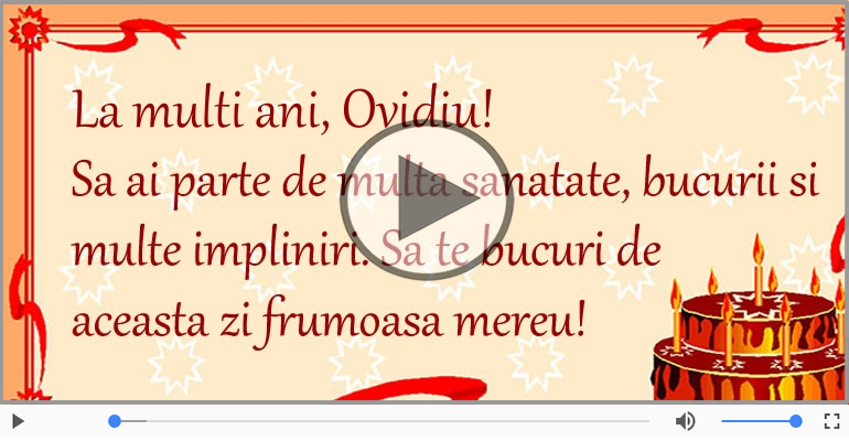 La multi ani, Ovidiu! Happy Birthday Ovidiu!