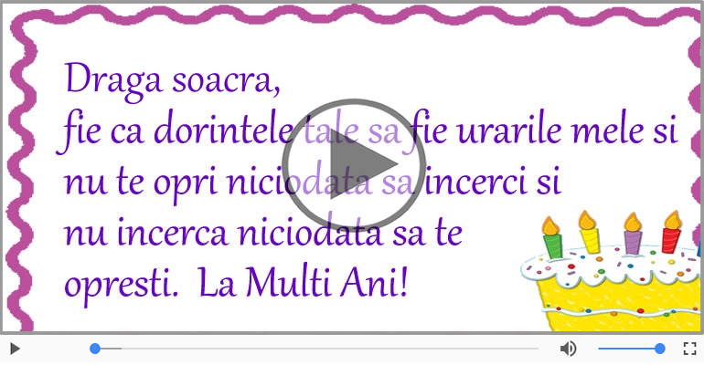 La multi ani, Soacra mea! Happy Birthday Soacra mea!