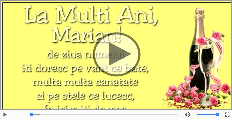 La multi ani, de ziua numelui Marian!