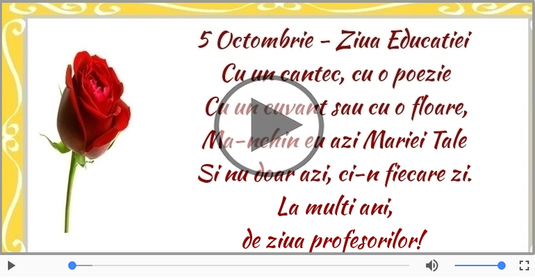 5 Octombrie - Ziua Educatiei