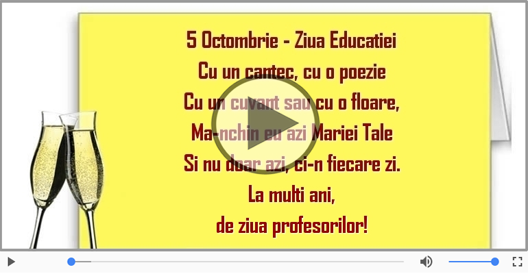 5 Octombrie - Ziua Educatiei