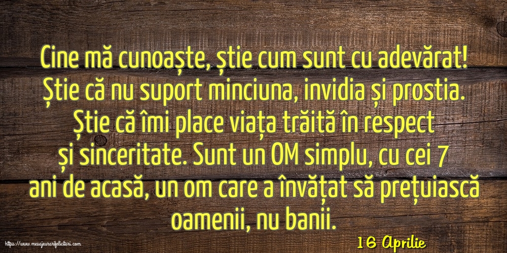 Felicitari de 16 Aprilie - 16 Aprilie - Cine mă cunoaște