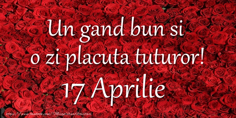 Felicitari de 17 Aprilie - Un gand bun si  o zi placuta tuturor! Aprilie 17