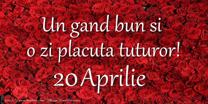 Felicitari de 20 Aprilie - Un gand bun si  o zi placuta tuturor! Aprilie 20