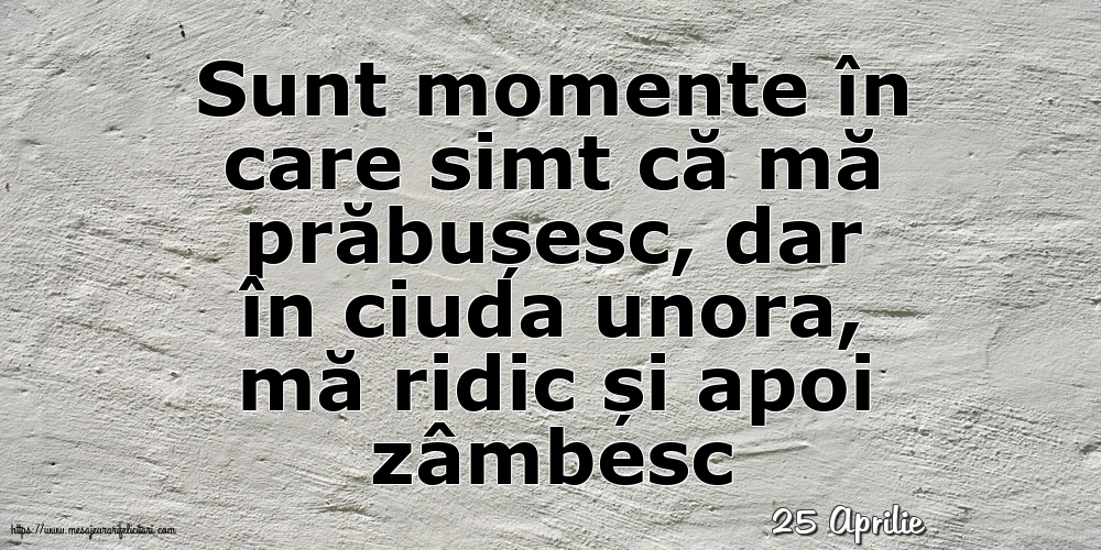 Felicitari de 25 Aprilie - 25 Aprilie - Sunt momente în care simt că mă prăbușesc