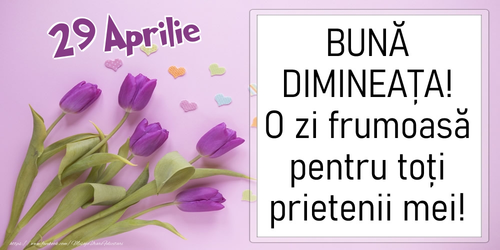 Felicitari de 29 Aprilie - 29 Aprilie - BUNĂ DIMINEAȚA! O zi frumoasă pentru toți prietenii mei!