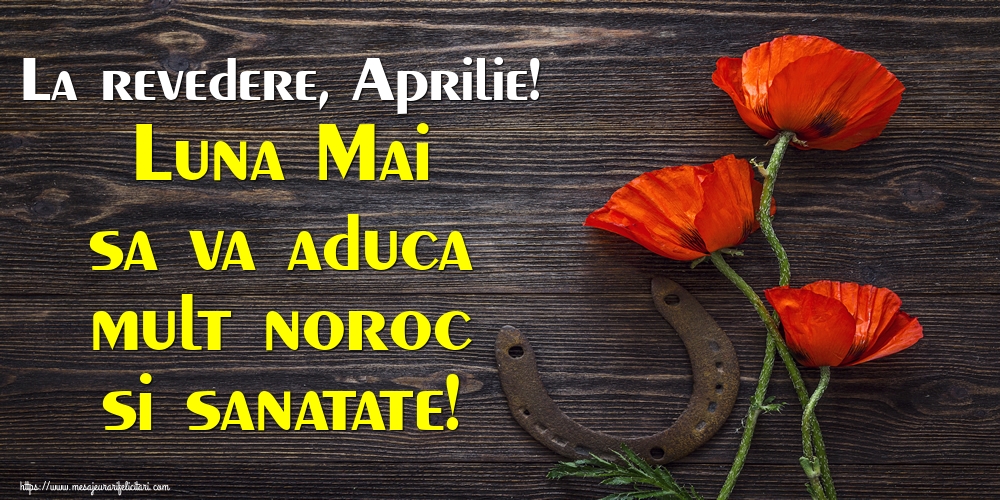 La revedere, Aprilie! Luna Mai sa va aduca mult noroc si sanatate!