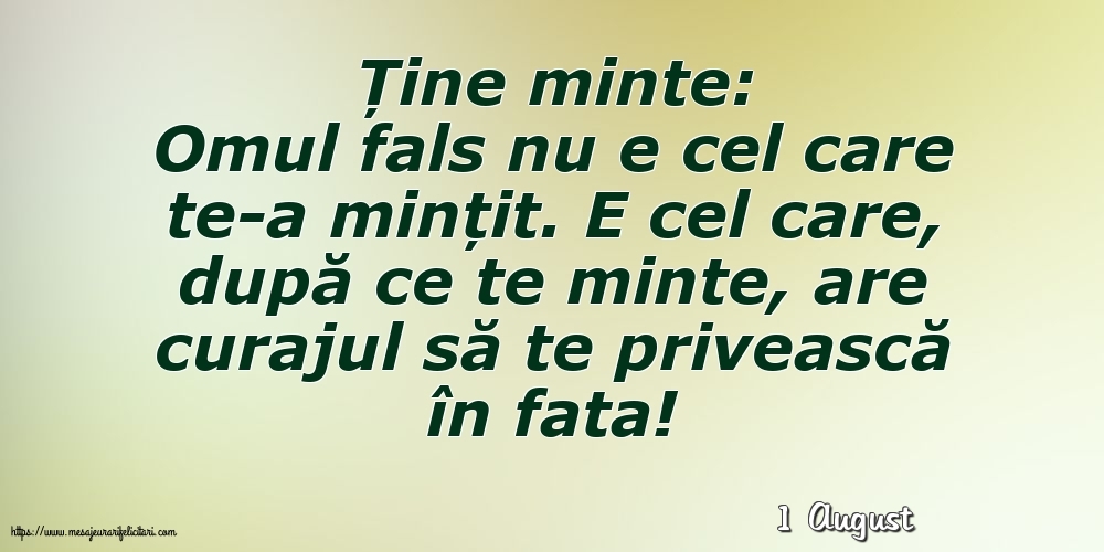 Felicitari de 1 August - 1 August - Ține minte: Ține minte