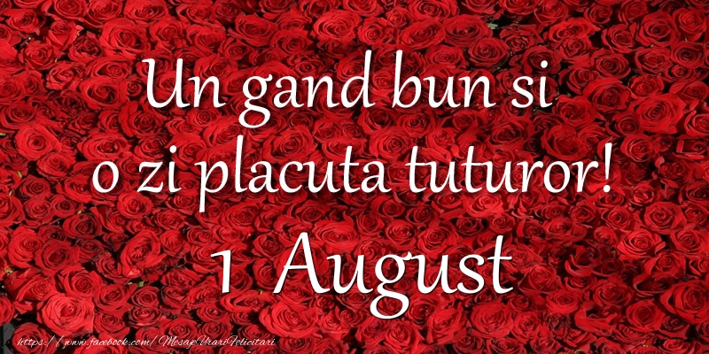 Un gand bun si  o zi placuta tuturor! August 1