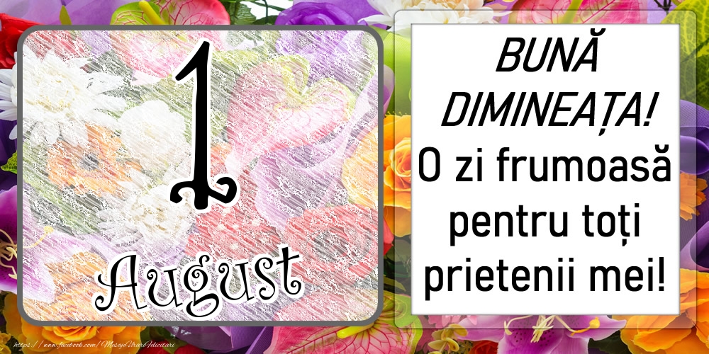 1 August - BUNĂ DIMINEAȚA! O zi frumoasă pentru toți prietenii mei!