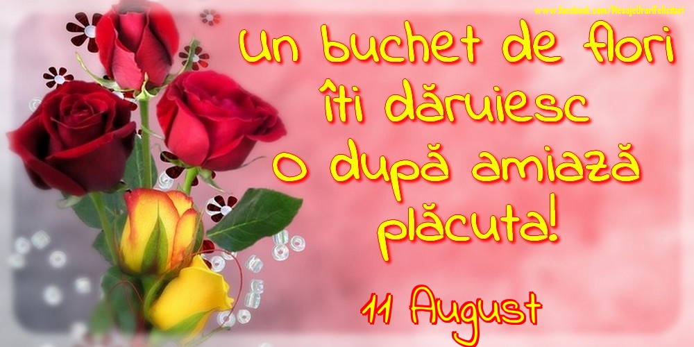 11.August -Un buchet de flori îți dăruiesc. O după amiază placuta!