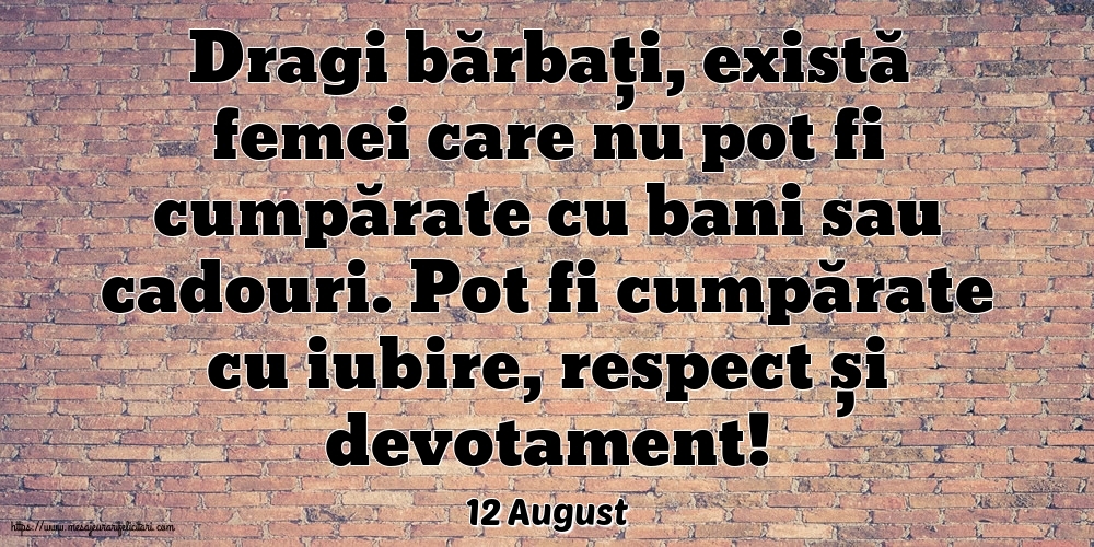 Felicitari de 12 August - 12 August - Dragi bărbați