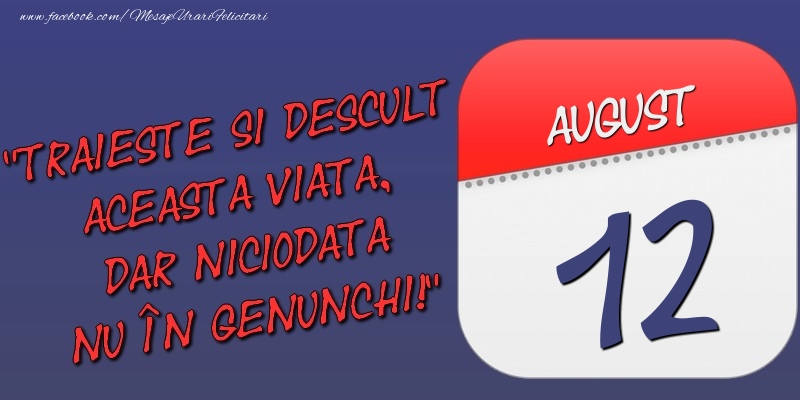 Trăieşte şi desculţ această viaţă, dar niciodată nu în genunchi! 12 August