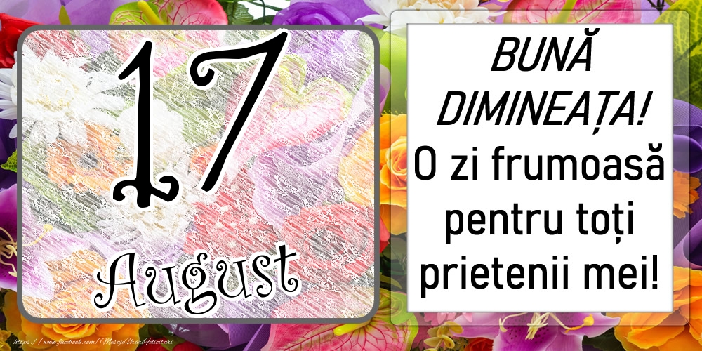 17 August - BUNĂ DIMINEAȚA! O zi frumoasă pentru toți prietenii mei!