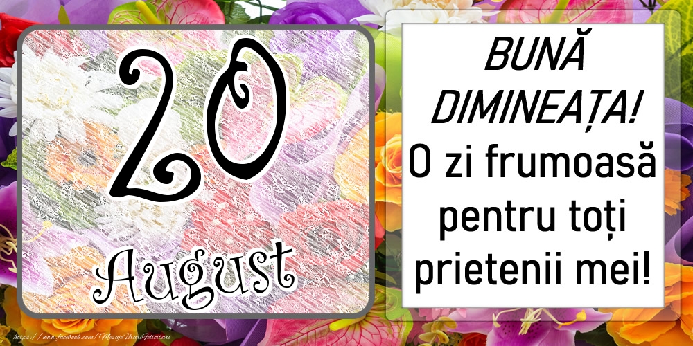 20 August - BUNĂ DIMINEAȚA! O zi frumoasă pentru toți prietenii mei!